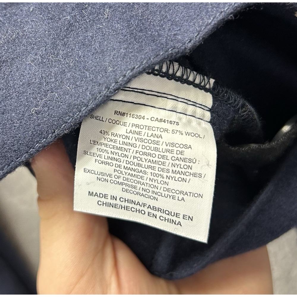 Converse Womens Size L Blue Jack Purcell Wool Blend Button Up Jacket New - Picture 7 of 7
